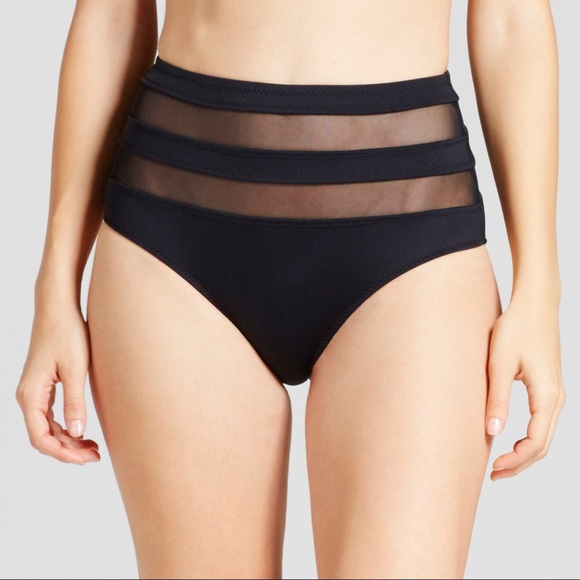 Mossimo High Waisted Bikini Swimsuit Bottoms Burgundy